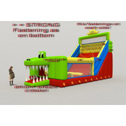 huge inflatable crocodile slide